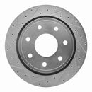 R1 12-14 Ford F-150 4WD Rear Left Drilled & Slotted Silver Brake Rotor