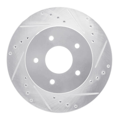 R1 63-82 Chevrolet Corvette Front Right Drilled & Slotted Silver Brake Rotor