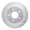 R1 63-82 Chevrolet Corvette Front Right Drilled & Slotted Silver Brake Rotor