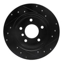 R1 91-99 BMW 325IS Rear Left Drilled & Slotted Black Brake Rotor