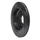 R1 96-03 BMW 540I Rear Right Drilled & Slotted Black Brake Rotor