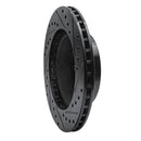 R1 87-90 Dodge Dakota 4WD Front Left Drilled & Slotted Black Brake Rotor