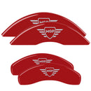 MGP Front set 2 Caliper Covers Engraved Front MGP Red finish silver ch