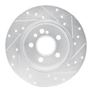 R1 91-99 Mercedes-Benz 300SD Rear Left Drilled & Slotted Silver Brake Rotor