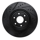 R1 08-11 Nissan Pathfinder Front Right Drilled & Slotted Black Brake Rotor