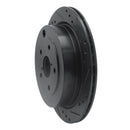 R1 06-14 Subaru Tribeca Rear Right Drilled & Slotted Black Brake Rotor