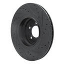 R1 07-08 BMW ALPINA B7 Rear Left Drilled & Slotted Black Brake Rotor
