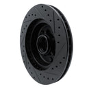 R1 90-90 Cadillac BROUGHAM Front Left Drilled & Slotted Black Brake Rotor