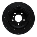 R1 01-06 BMW 330I Rear Right Drilled & Slotted Black Brake Rotor