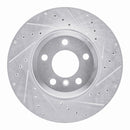 R1 07-19 BMW X6 Rear Right Drilled & Slotted Silver Brake Rotor