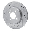 R1 02-08 Mini Cooper Front Drilled & Slotted Silver Brake Rotor Set