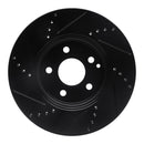 R1 03-09 Mercedes-Benz E350 Front Right Drilled & Slotted Black Brake Rotor