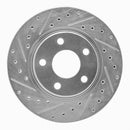 R1 04-09 Buick Allure Front Left Drilled & Slotted Silver Brake Rotor