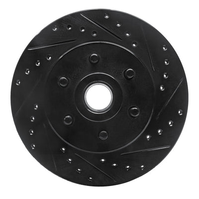 R1 91-96 Dodge Dakota RWD Front Right Drilled & Slotted Black Brake Rotor