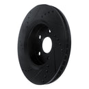 R1 18-22 Toyota C-HR Front Right Drilled & Slotted Black Brake Rotor