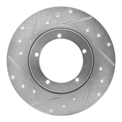 R1 65-76 Porsche 911 Front Left Drilled & Slotted Silver Brake Rotor