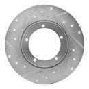 R1 65-76 Porsche 911 Front Left Drilled & Slotted Silver Brake Rotor