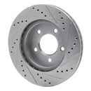 R1 98-00 Chrysler LHS Front Left Drilled & Slotted Silver Brake Rotor