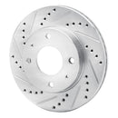 R1 01-03 Hyundai SONATA Front Left Drilled & Slotted Silver Brake Rotor