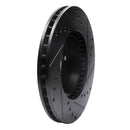 R1 91-95 Volvo 780 Front Left Drilled & Slotted Black Brake Rotor