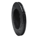 R1 1995-2004 Ford CONTOUR Front Left Drilled & Slotted Black Brake Rotor