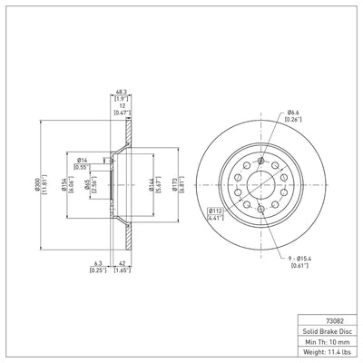 R1 16-25 Audi TT Quattro Rear Carbon Coated Brake Rotor Set