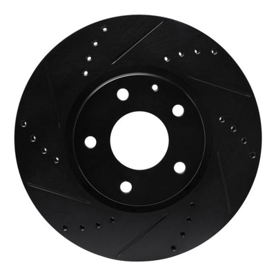 R1 13-19 Mazda 6 Front Left Drilled & Slotted Black Brake Rotor