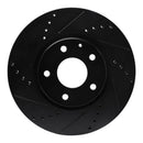 R1 13-19 Mazda 6 Front Left Drilled & Slotted Black Brake Rotor