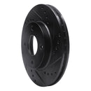 R1 1995-2004 Ford CONTOUR Front Right Drilled & Slotted Black Brake Rotor