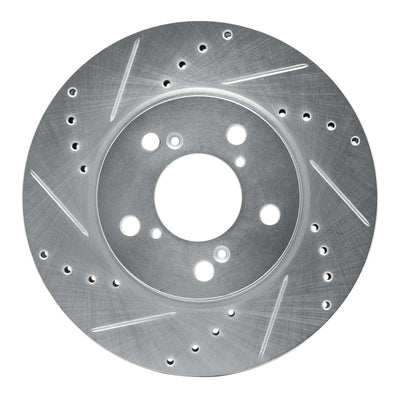 R1 05-10 Honda Odyssey Front Left Drilled & Slotted Silver Brake Rotor