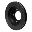 R1 76-93 Ford F-150 4WD Front Left Drilled & Slotted Black Brake Rotor
