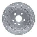 R1 86-93 Lexus ES250 Rear Left Drilled & Slotted Silver Brake Rotor