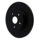 R1 15-24 Subaru WRX Rear Drilled & Slotted Black Brake Rotor Set w/Optimum OE Pads and Hardware