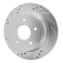 R1 97-05 Chevrolet S10 Rear Left Drilled & Slotted Silver Brake Rotor