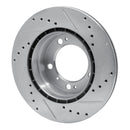 R1 97-04 Porsche Boxster Rear Left Drilled & Slotted Silver Brake Rotor
