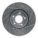 R1 99-04 Acura RL Front Left Drilled & Slotted Silver Brake Rotor