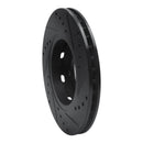 R1 00-04 Volvo S40 Front Left Drilled & Slotted Black Brake Rotor