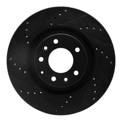 R1 04-11 Mazda RX-8 Front Left Drilled & Slotted Black Brake Rotor