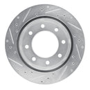 R1 99-25 Chevrolet Express 3500 Rear Right Drilled & Slotted Silver Brake Rotor