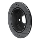 R1 84-88 Toyota Cressida Rear Left Drilled & Slotted Black Brake Rotor