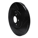 R1 06-21 Jaguar F-Type Front Right Drilled & Slotted Black Brake Rotor