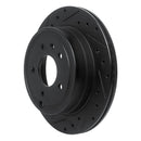 R1 07-15 Chevrolet Equinox Rear Left Drilled & Slotted Black Brake Rotor