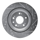 R1 2005-2012 Acura RL Rear Left Drilled & Slotted Silver Brake Rotor