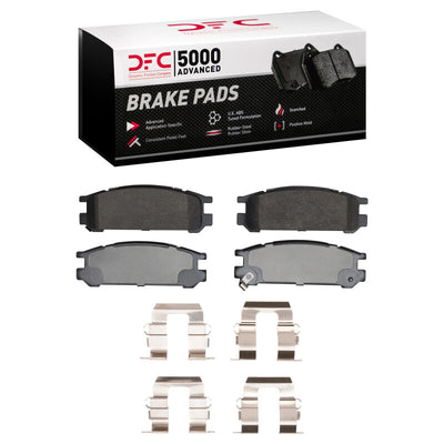 DFC 90-99 Subaru Legacy Rear Drilled & Slotted Geoperformance Rotors 5000 Advanced Pads w/Hardware