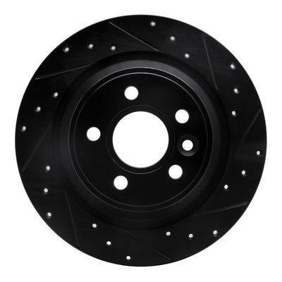 R1 09-15 Ford Focus RS (Mexico) Rear Right Drilled & Slotted Black Brake Rotor