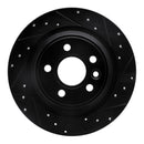 R1 09-15 Ford Focus RS (Mexico) Rear Right Drilled & Slotted Black Brake Rotor