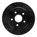 R1 11-25 Dodge Durango Front & Rear Drilled & Slotted Black Brake Rotor Set