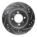 R1 91-94 Nissan SENTRA Rear Left Drilled & Slotted Silver Brake Rotor
