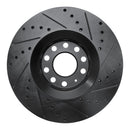 R1 98-09 Audi A4 (Mexico) Front Left Drilled & Slotted Black Brake Rotor