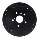 R1 92-03 Lexus ES300 Rear Right Drilled & Slotted Black Brake Rotor